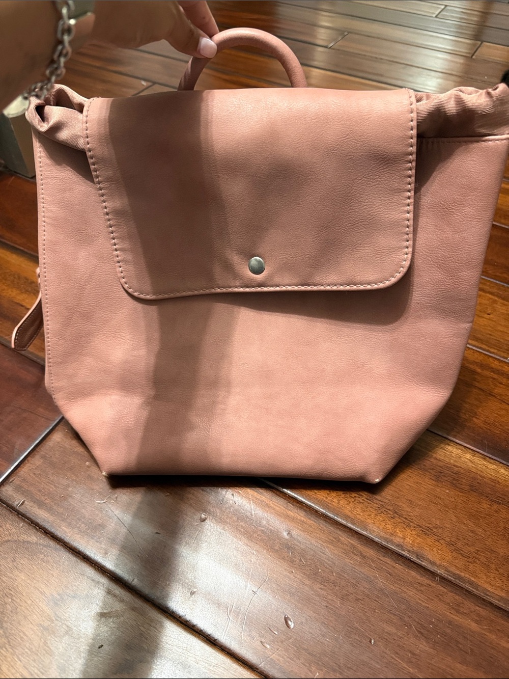 Women's Pink Top-Handle Backpack Purse